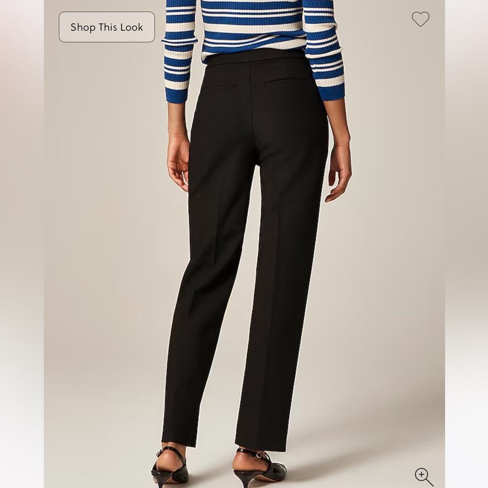 J. Crew Women's Kate Straight-Leg Pant Bi-Stretch Cotton Black Size 00P - Picture 4 of 9